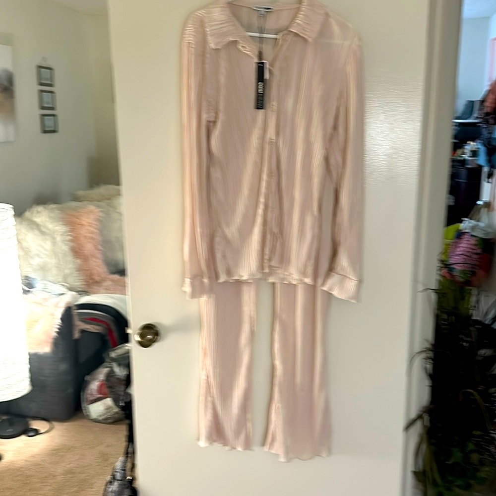 Cream matching pant set